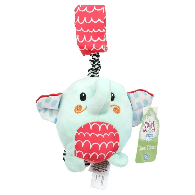 Spark Create Imagine Travel Chime, Blue Elephant Plush Toy